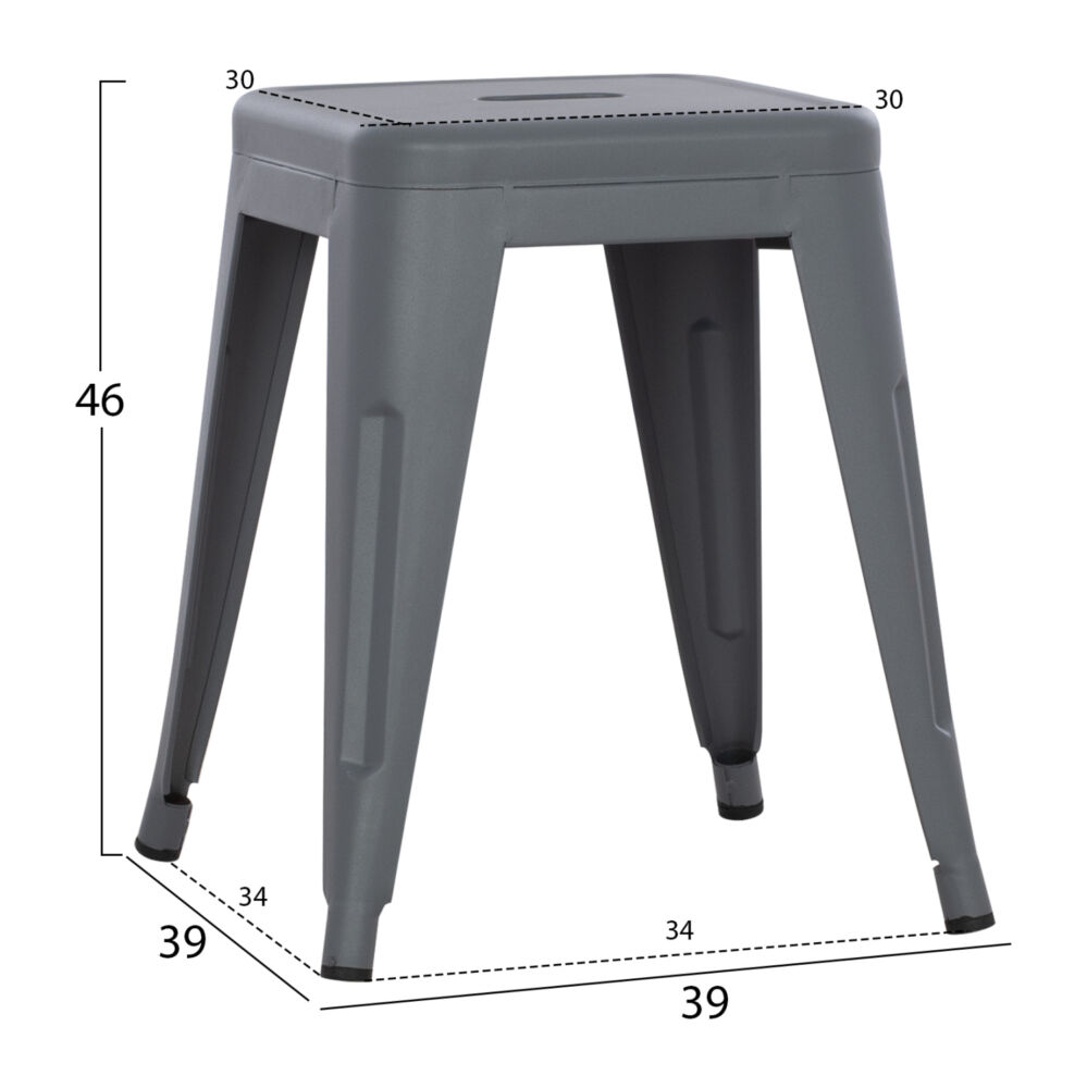 ΣΚΑΜΠΟ ΜΕΤΑΛΛΙΚΟ FB90096.50 ΣΕ ΓΚΡΙ ΜΑΤ ΧΡΩΜΑ 37x37x45Υεκ.