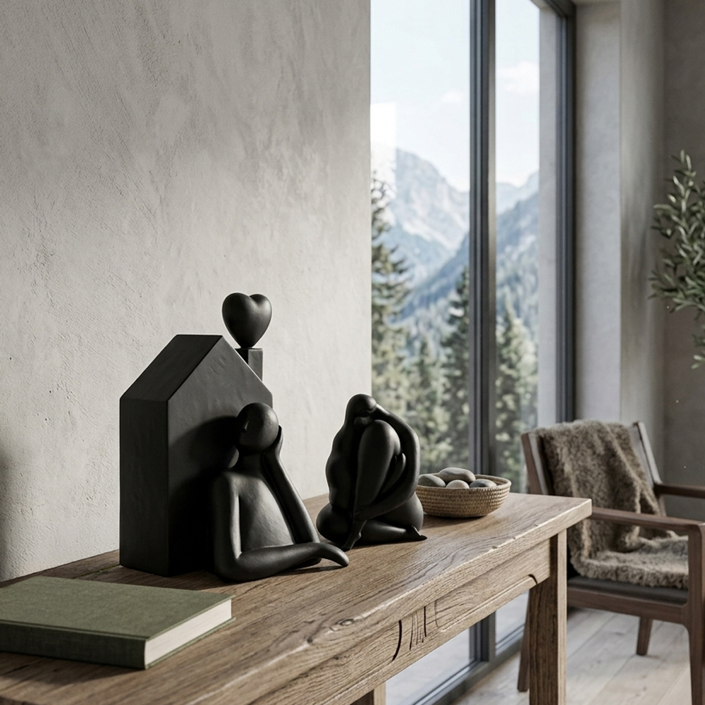 KEMMEL ΔΙΑΚΟΣΜΗΤΙΚΗ ΦΙΓΟΥΡΑ 13x12x18cm POLYRESIN ΜΑΥΡΟ