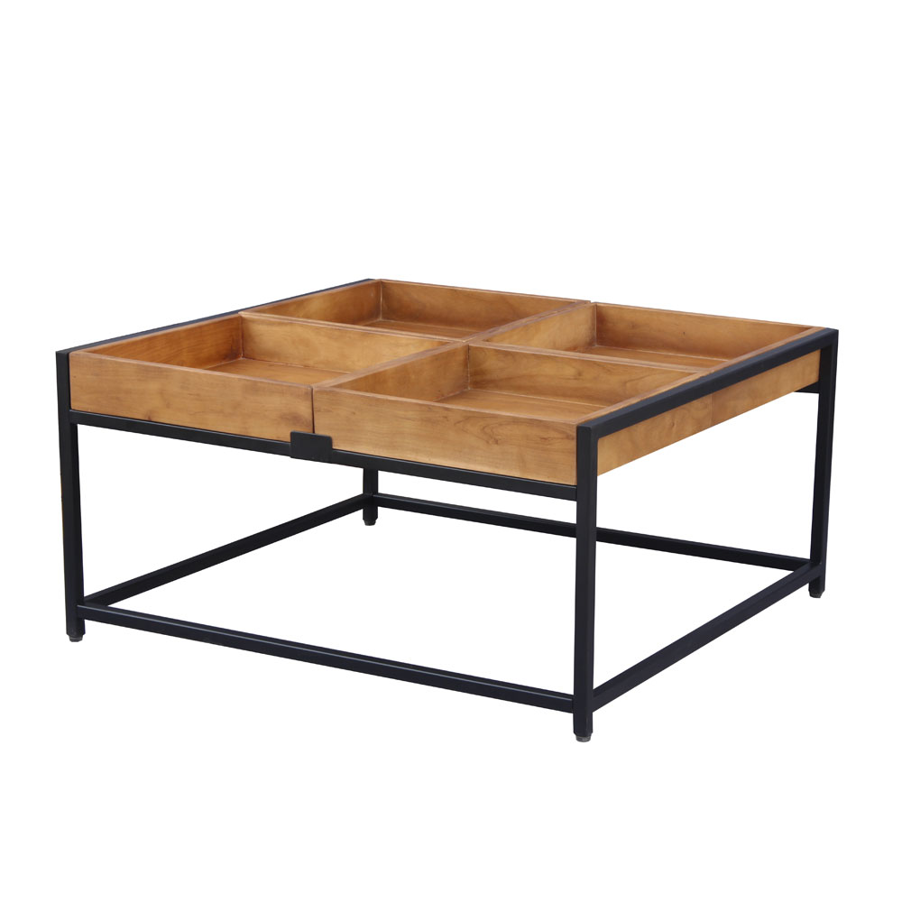 COMBO COFFEE TABLE ΚΑΡΥΔΙ ΜΑΥΡΟ 84x80x42cm