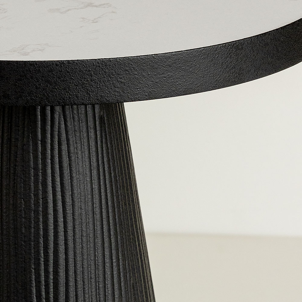 LAMP SIDE TABLE ΛΕΥΚΟ ΜΑΥΡΟ 36x36x55cm