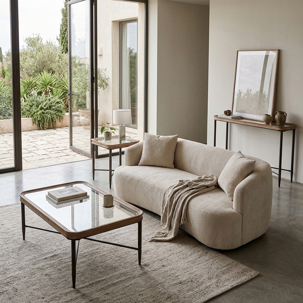 MARAIS COFFEE TABLE ΦΥΣΙΚΟ ΜΑΥΡΟ 122x71x43.5cm