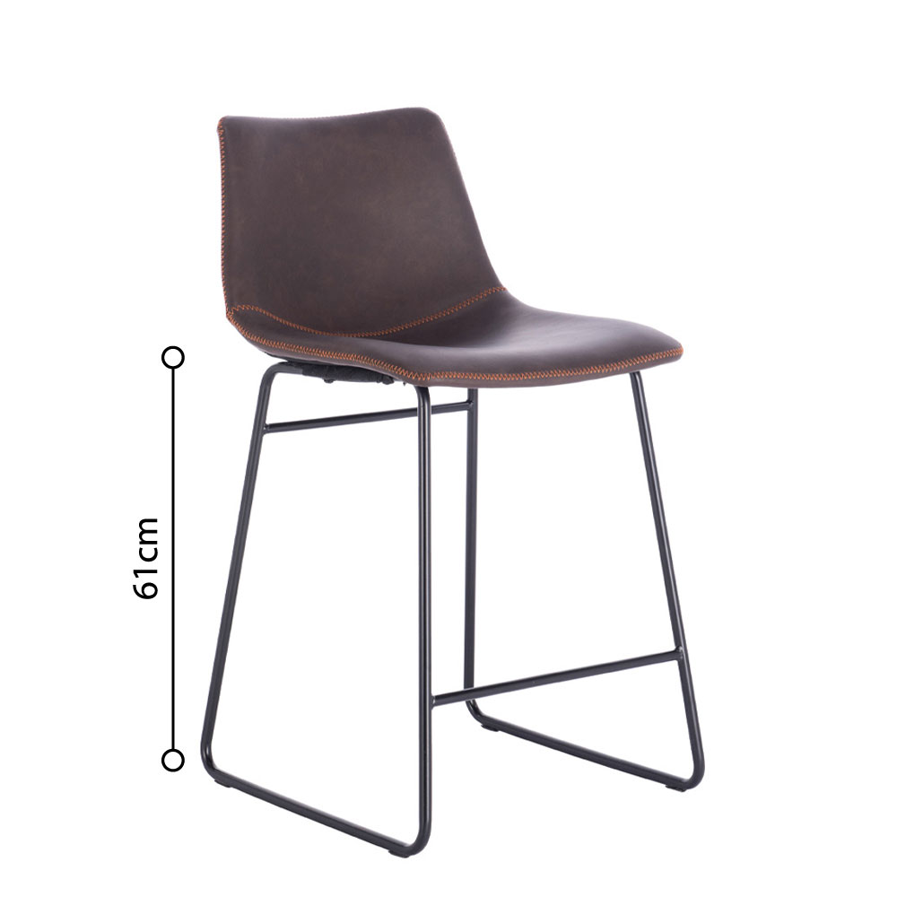 NUEVO ΣΚΑΜΠΟ BAR ΚΑΦΕ ANTIQUE WASHED ΜΑΥΡΟ 46x57.5x89cm
