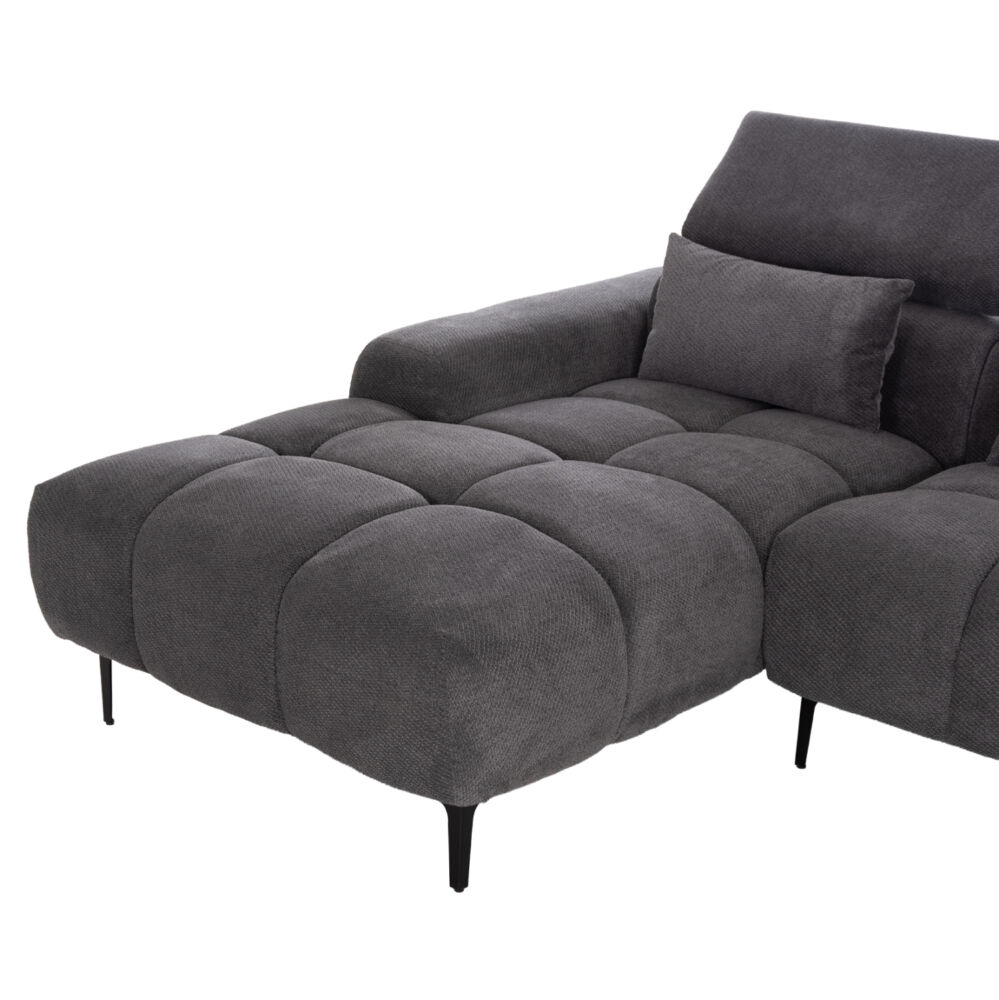 ΚΑΝΑΠΕΣ ΑΡΙΣΤΕΡΗ ΓΩΝΙΑ FB93267.12L ΓΚΡΙ ΥΦΑΣΜΑ 260x100-174x104Υεκ.