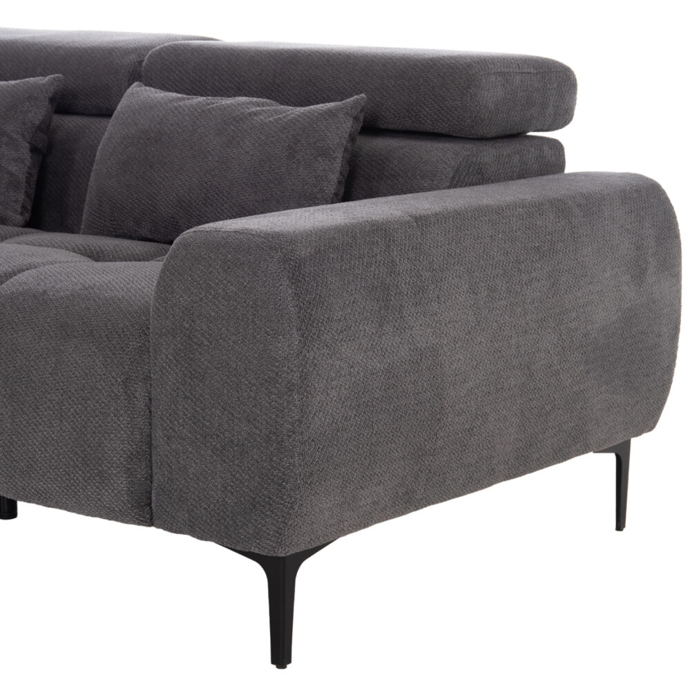 ΚΑΝΑΠΕΣ ΑΡΙΣΤΕΡΗ ΓΩΝΙΑ FB93267.12L ΓΚΡΙ ΥΦΑΣΜΑ 260x100-174x104Υεκ.
