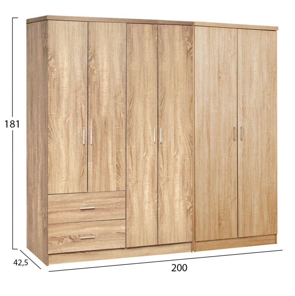 ΝΤΟΥΛΑΠΑ 6ΦΥΛΛΗ FB921235.02 ΜΕΛΑΜΙΝΗ ΧΡΩΜΑ SONAMA 201x43x181Υεκ