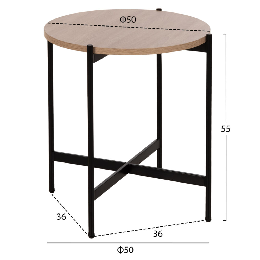 ΣΕΤ 2ΤΜΧ ΤΡΑΠΕΖΙΑ ΣΑΛΟΝΙΟΥ FB921089.02 MDF ΣΟΝΑΜΑ Φ80εκ & Φ50εκ