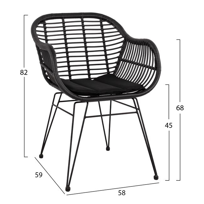 ΣΕΤ 7ΤΜΧ WICKER ΜΕ ΤΡΑΠΕΖΙ 160X90X78Υ ΜΠΕΖ & ΜΑΥΡΟ ΧΡΩΜΑ FB910513