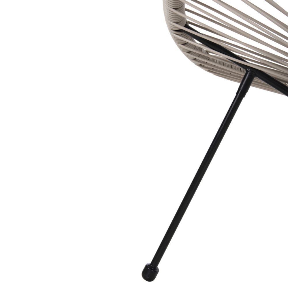 ΣΕΤ ΕΞΩΤΕΡΙΚΟΥ ΧΩΡΟΥ 3ΤΜΧ FB911861.03 P.E.RATTAN ΕΚΡΟΥ-ΜΕΤΑΛΛΟ ΣΕ ΜΑΥΡΟ