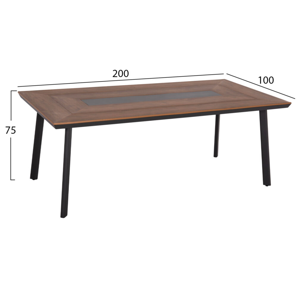 ΤΡΑΠΕΖΙ ΑΛΟΥΜΙΝΙΟΥ ΜΕ POLYWOOD 200X94 ΓΚΡΙ FB95131.12