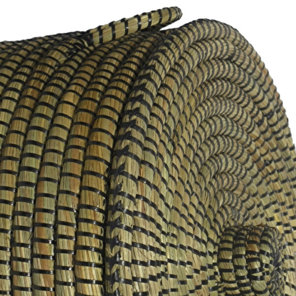 AFRICA ΚΑΛΑΘΙ ΜΕ ΚΑΠΑΚΙ 45x45x50cm KANSGRASS ΦΥΣΙΚΟ ΜΑΥΡΟ PVC
