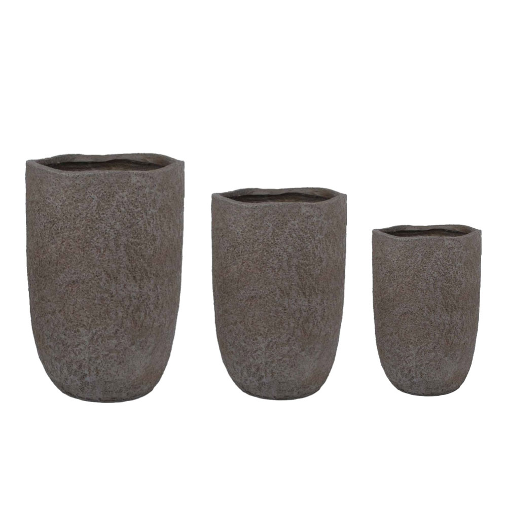 SOLIN ΚΑΣΠΩ SET 3ΤΜΧ 44x44x67cm MgO ΓΚΡΙ ΣΚΟΥΡΟ