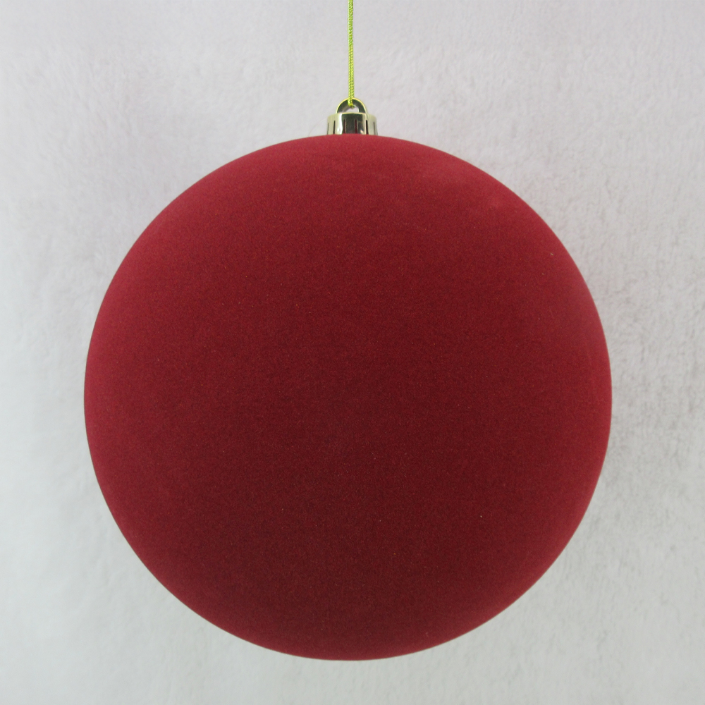 VELOUR ΧΡΙΣΤΟΥΓΕΝΝΙΑΤΙΚΗ ΜΠΑΛΑ 25x25x26cm ΤΣΟΧΑ ΚΟΚΚΙΝΟ