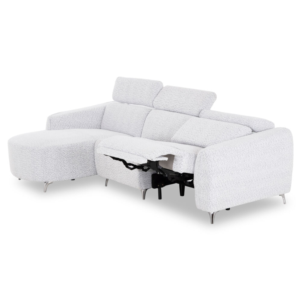 ΚΑΝΑΠΕΣ ΑΡΙΣΤΕΡΗ ΓΩΝΙΑ 3Θ ΜΕ RECLINE FB93317.01L ΑΝΟΙΧΤΟ ΓΚΡΙ ΥΦΑΣΜΑ 275x160x104Yεκ