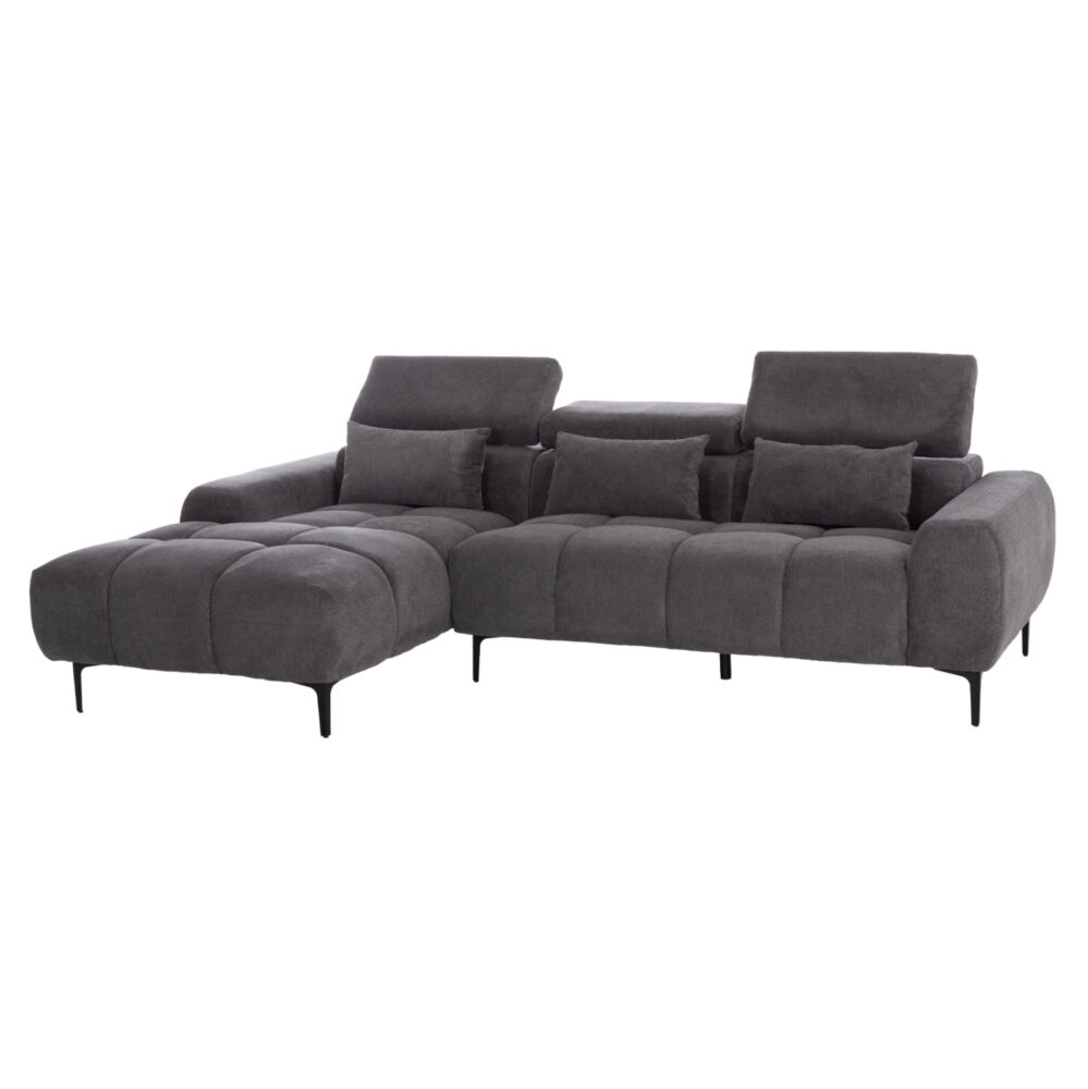ΚΑΝΑΠΕΣ ΑΡΙΣΤΕΡΗ ΓΩΝΙΑ FB93267.12L ΓΚΡΙ ΥΦΑΣΜΑ 260x100-174x104Υεκ.