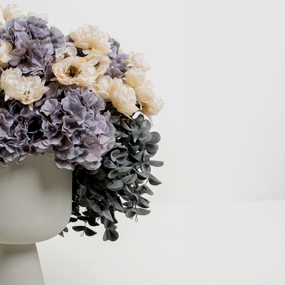 HYDRANGEA ΛΟΥΛΟΥΔΙ ΤΕΧΝΗΤΟ 52cm POLYESTER ΓΚΡΙ ΠΡΑΣΙΝΟ
