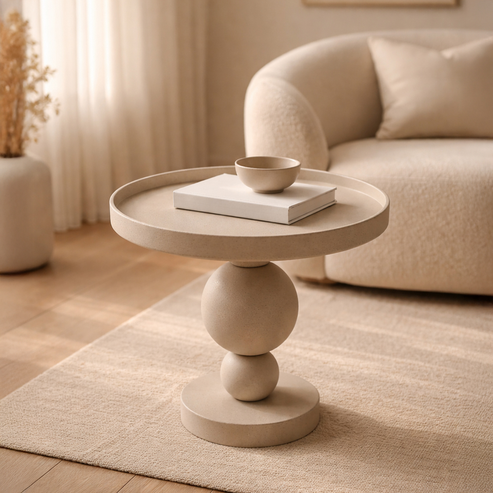 SFERA SIDE TABLE ΜΠΕΖ 45x45x45cm