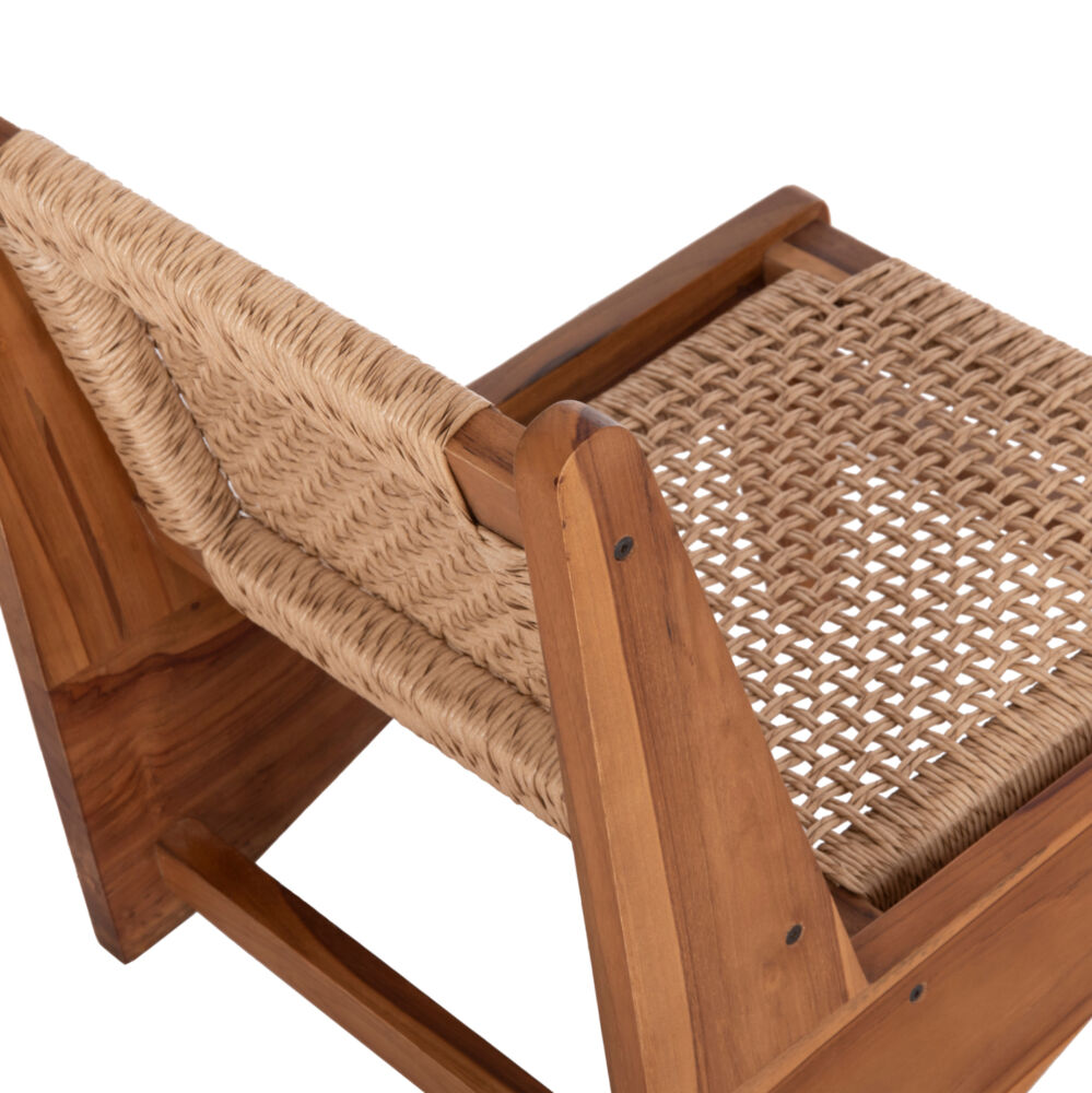 ΚΑΡΕΚΛΑ LOUNGE FB99913 ΞΥΛΟ TEAK ΣΕ ΦΥΣΙΚΟ--ΣΥΝΘ.ΣΧΟΙΝΙ ΜΠΕΖ 55,5x74x65Υεκ.