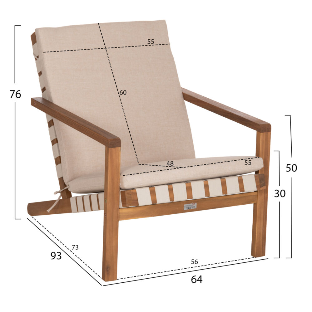 LOUNGE ΣΕΤ ΕΞ.ΧΩΡΟΥ 3ΤΜΧ FB910982 ΞΥΛΟ ΑΚΑΚΙΑΣ--ΣΧΟΙΝΙ STRAP & ΜΑΞΙΛΑΡΙΑ ΣΕ ΜΠΕΖ
