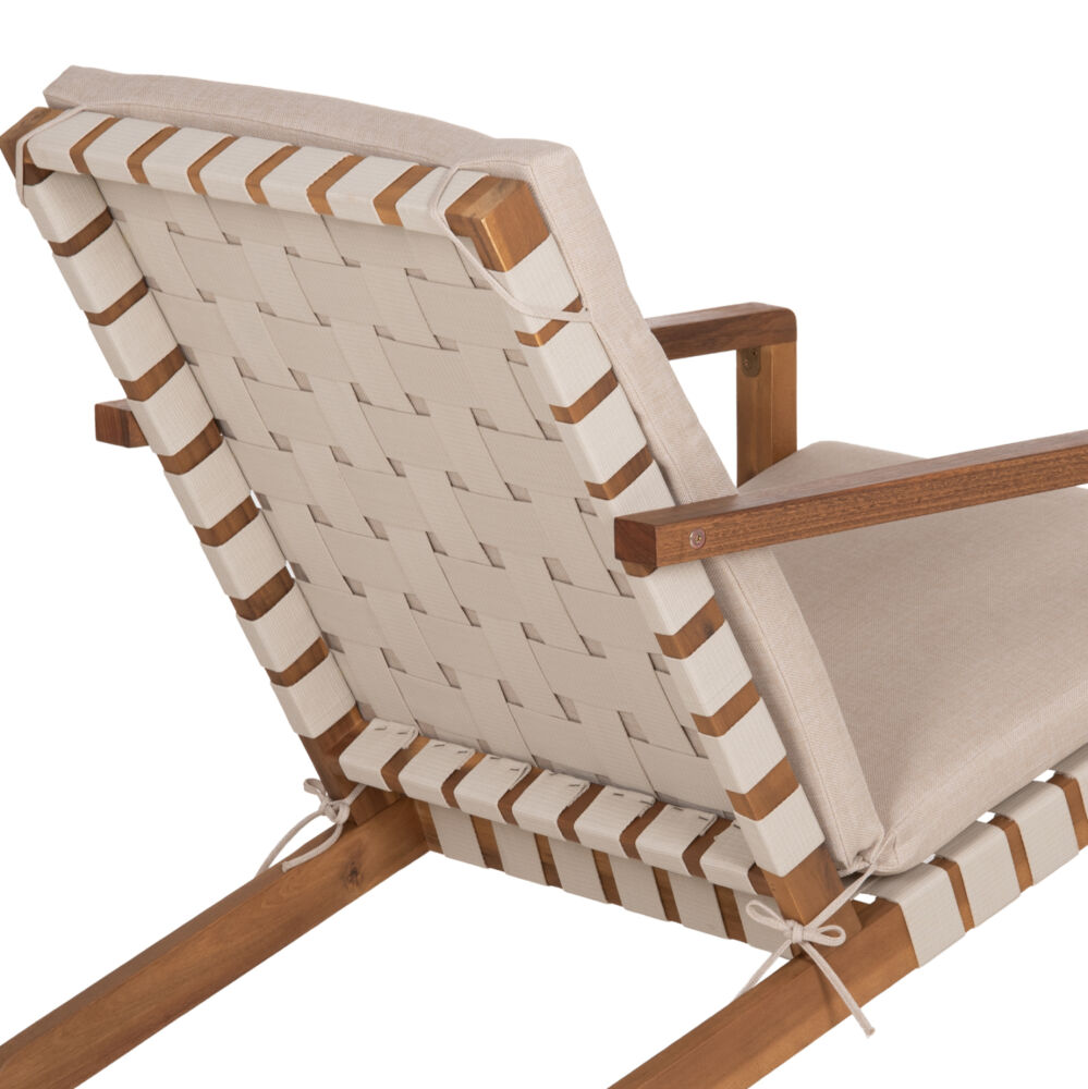 LOUNGE ΣΕΤ ΕΞ.ΧΩΡΟΥ 3ΤΜΧ FB910982 ΞΥΛΟ ΑΚΑΚΙΑΣ--ΣΧΟΙΝΙ STRAP & ΜΑΞΙΛΑΡΙΑ ΣΕ ΜΠΕΖ