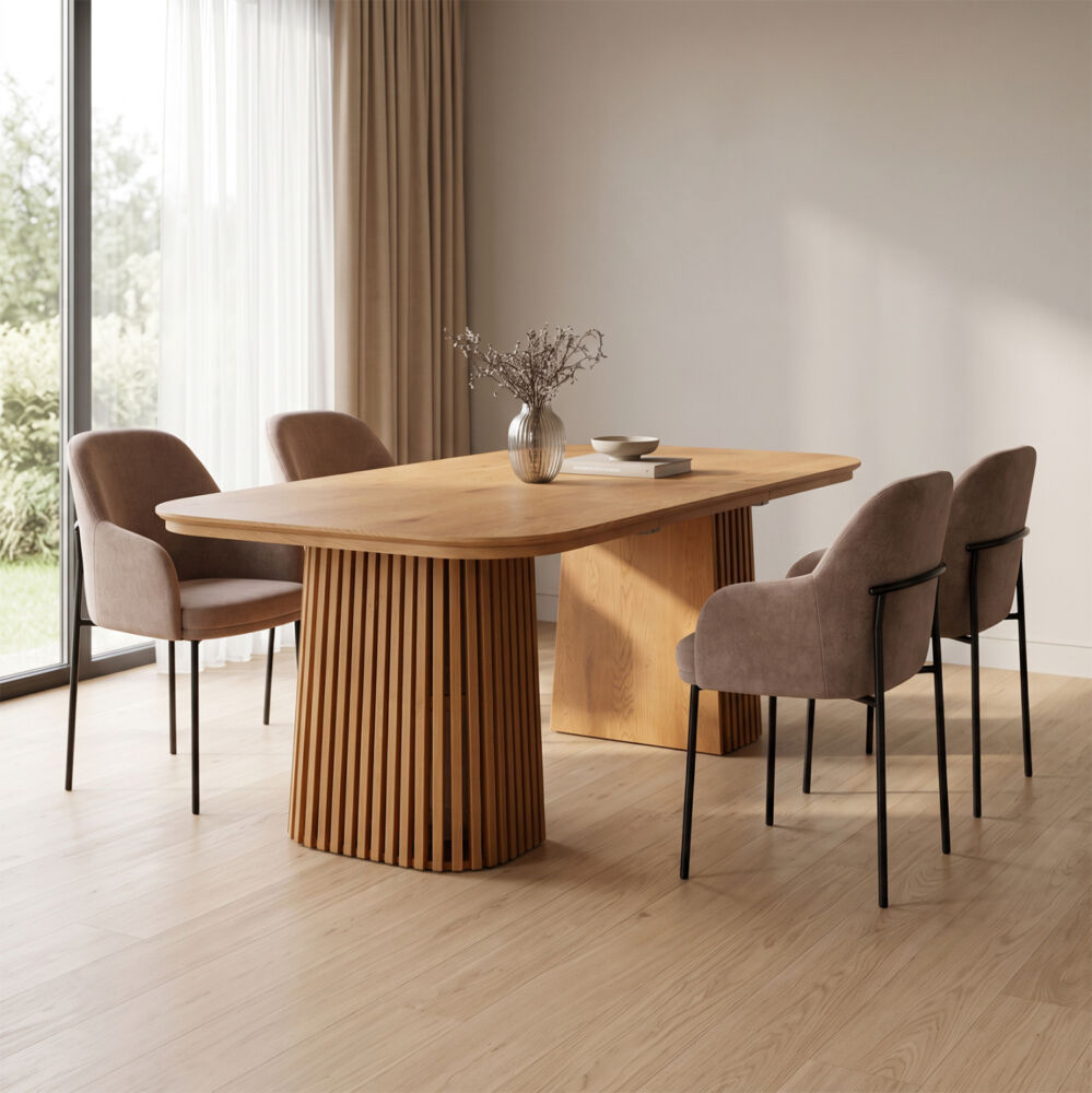 ΣΕΤ ΤΡΑΠΕΖΑΡΙΑΣ 5ΤΜΧ ΕΠΕΚΤΕΙΝΟΜΕΝΟ FB912106.03 MDF--ΥΦΑΣΜΑ TAUPE
