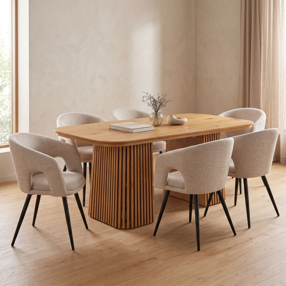 ΣΕΤ ΤΡΑΠΕΖΑΡΙΑΣ 7ΤΜΧ ΕΠΕΚΤΕΙΝΟΜΕΝΟ FB912107.02 MDF--ΥΦΑΣΜΑ ΜΠΕΖ