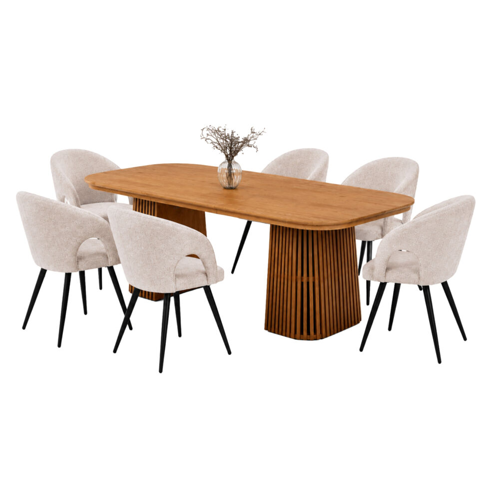 ΣΕΤ ΤΡΑΠΕΖΑΡΙΑΣ 7ΤΜΧ ΕΠΕΚΤΕΙΝΟΜΕΝΟ FB912107.02 MDF--ΥΦΑΣΜΑ ΜΠΕΖ