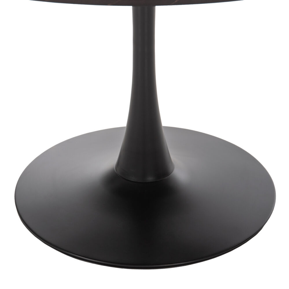 ΤΡΑΠΕΖΙ ΤΡΑΠΕΖΑΡΙΑΣ FB99422.12 ΣΤΡΟΓΓΥΛΟ BLACK MARBLE Φ120x74Yεκ.