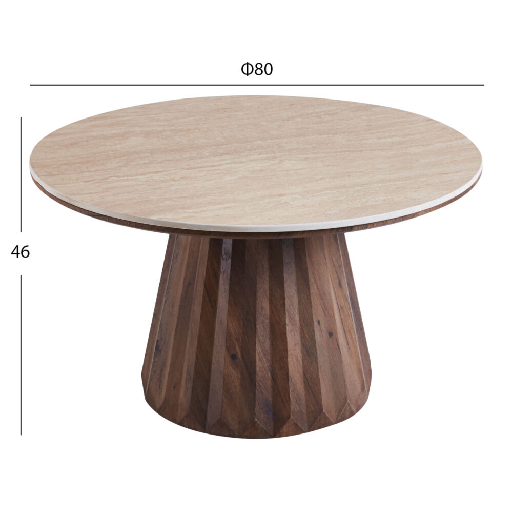 ΤΡΑΠΕΖΙΑ ΣΑΛΟΝΙΟΥ 2ΤΜΧ FB912108 ΚΕΡΑΜΙΚΑ TOP--MDF ΒΑΣΕΙΣ Φ80+Φ46εκ.