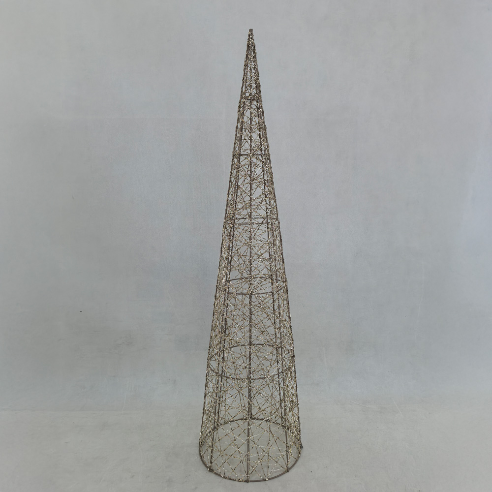LUMINIS XMAS LED ΔΕΝΤΡΟ ΘΕΡΜΟ ΦΩΣ 25x25x100cm ΣΙΔΕΡΟ ΧΡΥΣΟ PET