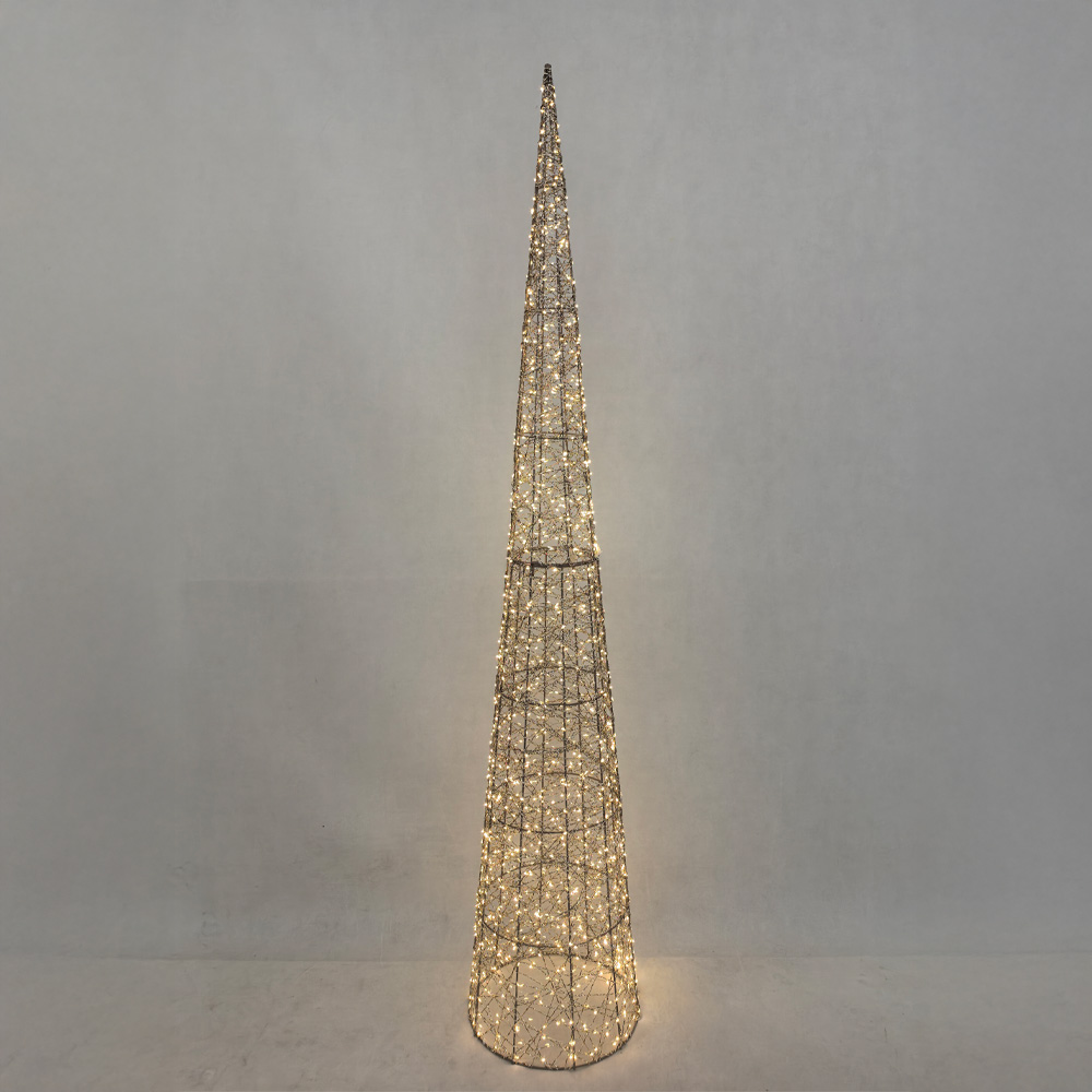 LUMINIS XMAS LED ΔΕΝΤΡΟ ΘΕΡΜΟ ΦΩΣ 35x35x180cm ΣΙΔΕΡΟ ΧΡΥΣΟ PET