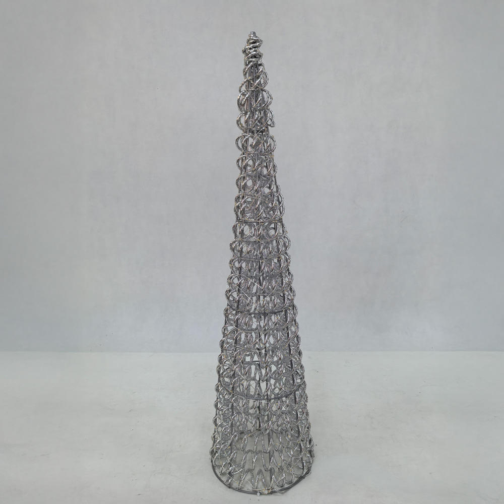 SILVEN XMAS LED ΔΕΝΤΡΟ ΘΕΡΜΟ ΦΩΣ 16x16x60cm ΣΙΔΕΡΟ ΑΣΗΜΙ PET