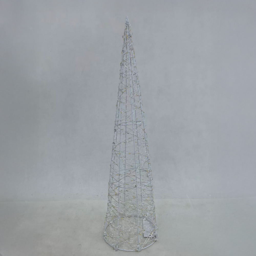 GLIM XMAS ΔΕΝΤΡΟ ΜΕ LED 16x16x60cm ΣΙΔΕΡΟ ΛΕΥΚΟ PET