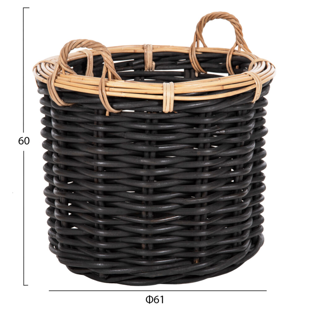 ΣΕΤ 2 ΚΑΛΑΘΙΑ FB94379 ΜΑΥΡO&ΦΥΣΙΚΟ ΧΡΩΜΑ- CL RATTAN Φ61+Φ45εκ.