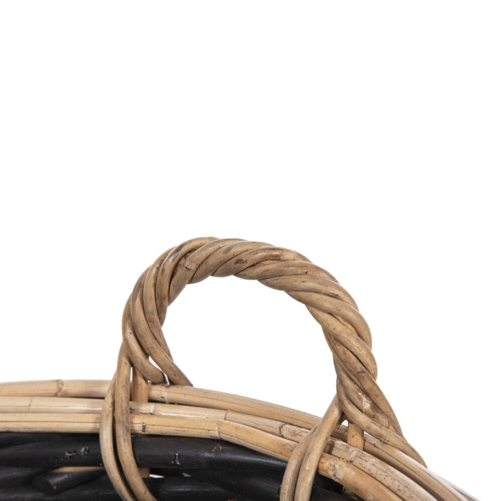 ΣΕΤ 2 ΚΑΛΑΘΙΑ FB94379 ΜΑΥΡO&ΦΥΣΙΚΟ ΧΡΩΜΑ- CL RATTAN Φ61+Φ45εκ.