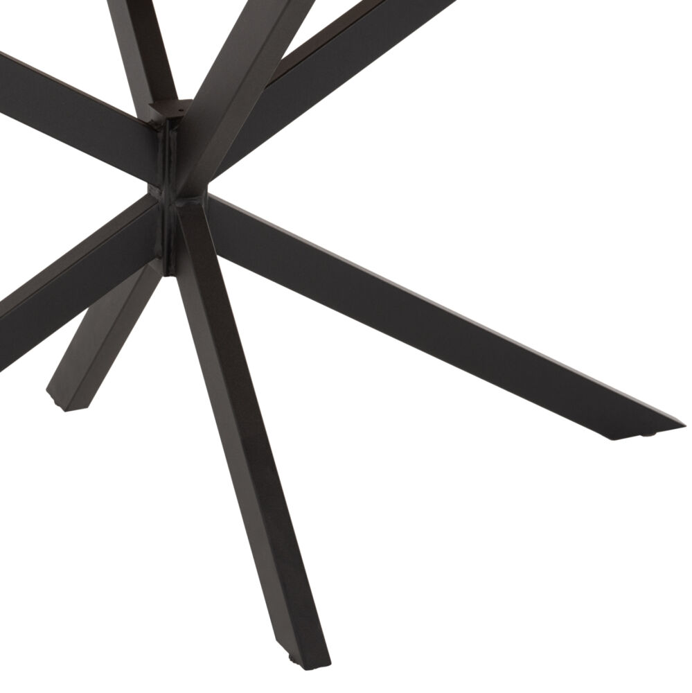 ΤΡΑΠΕΖΙ ΟΒΑΛ FB911903.02 ΜΕ WERZALIT BLACK/GOLD MARBLE-ΜΑΥΡΗ ΒΑΣΗ 146x94x75Υεκ